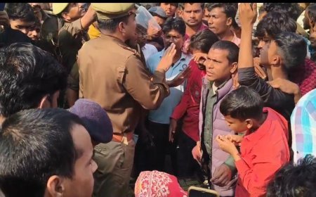 महराजगंज: चिउटहा चौराहे पर महिलाओं ने किया चक्का जाम, पुलिस पर आरोपी को बचाने का आरोप; लाठीचार्ज कर हटाई भीड़