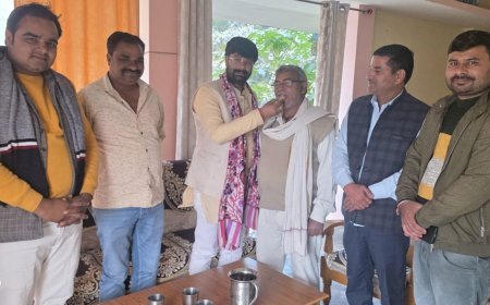 मण्डल अध्यक्ष बनाए जाने पर ब्लॉक प्रमुख ने किया स्वागत