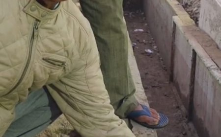 नाली निर्माण की गुणवत्ता पर सवालिया निशान