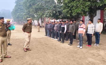 गोरखपुर पुलिस लाइन में शुक्रवार परेड का निरीक्षण,जवानों की फिटनेस और अनुशासन पर मुख्य फोकस