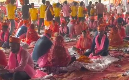 सिसवा नगर पंचायत में धुम धाम  से सम्पन्न हुवा मुख्यमंत्री सामूहिक विवाह कार्यक्रम 