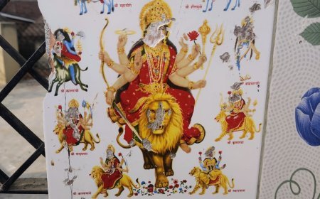 मंदिर के मुख्य द्वार पर लगा देवी देवताओं की चित्रको खंडित किए जाने से ग्रामीणों में आक्रोश