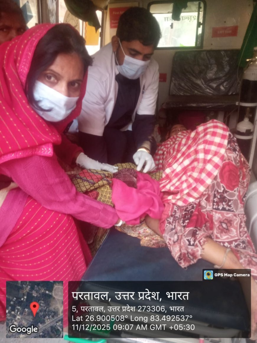एंबुलेंस बनी प्रसव कक्ष राधिका ने रास्ते में दिया स्वस्थ बच्चे को जन्म