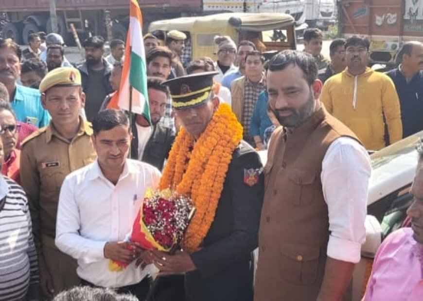 कृष्ण मुरारी सिंह के लेफ्टिनेंट बनने पर हुआ भव्य स्वागत