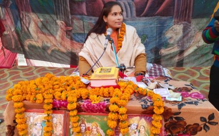 ऋषि भारद्वाज की कथा सून हर्षित हुएं श्रद्धालु