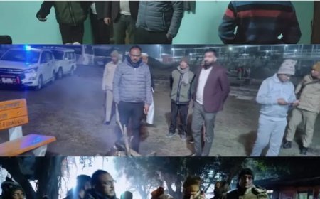 शीतलहर के बीच जिलाधिकारी ने सिसवा  का दौरा,किया रैन बसेरों व अलाव व्यवस्था का  जायजा किया