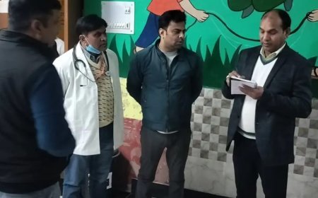 सामुदायिक स्वास्थ्य केंद्र का नीति आयोग विशेषज्ञ ने किया निरीक्षण 