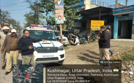 सड़क सुरक्षा माह के तहत कुशीनगर में सघन चेकिंग अभियान