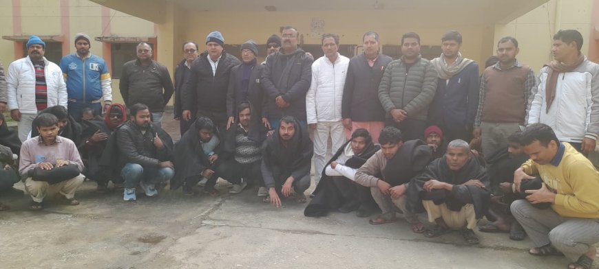 दिव्यांग बच्चों को वितरित किया गया कंबल 