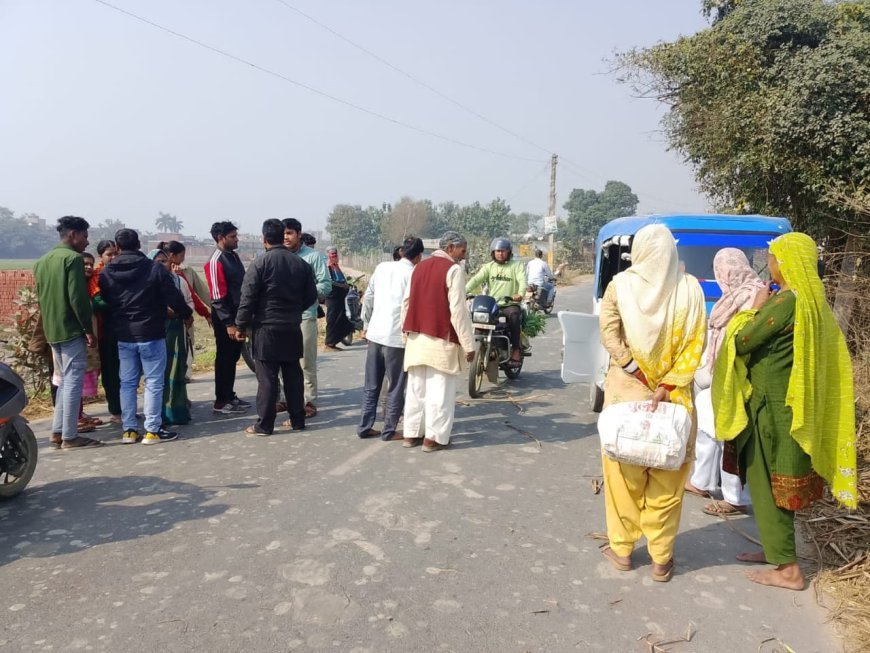 टैम्पो व बाइक के बीच टक्कर, बाइक सवार पति पत्नी घायल