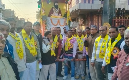 संत रविदास  की जयंती पर धूम धाम से निकली शोभा यात्रा 