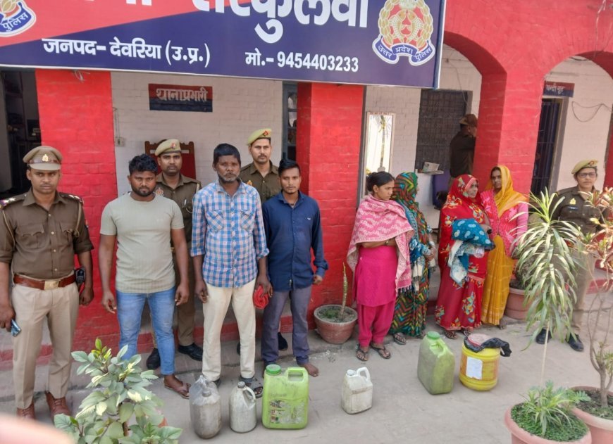 अवैध कच्ची शराब के खिलाफ बड़ी कार्रवाई, 07 गिरफ्तार, 45 लीटर शराब व 600 किलो लहन नष्ट