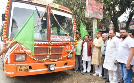 20% कम किराए वाली रोडवेज बस सेवा शुरू, कृषि मंत्री सूर्य प्रताप शाही ने दिखाई हरी झंडी