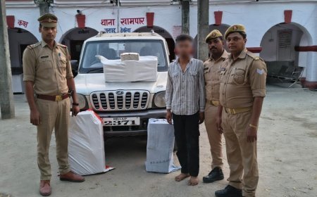 स्कार्पियो वाहन से 20 पेटी अवैध अंग्रेजी शराब बरामद