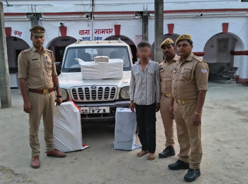 स्कार्पियो वाहन से 20 पेटी अवैध अंग्रेजी शराब बरामद