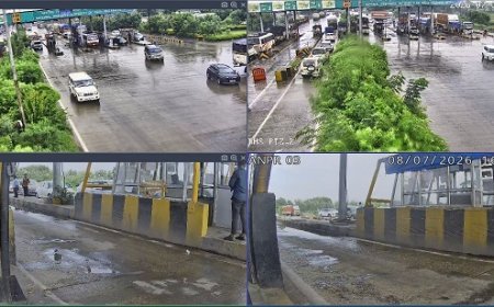 मुजहना टोल प्लाजा पर ठनका गिरने से दर्जनों कंप्यूटर जले, कई घंटे  तक ठप रही टोल वसूली