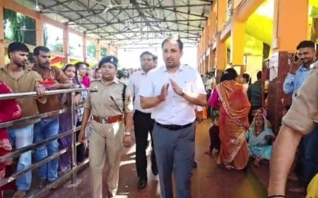 जिलाधिकारी  गौरव सिंह सोगरवाल ने लेहड़ा मंदिर पहुंचकर दर्शन-पूजन किया  तथा मंदिर परिसर एवं आसपास की व्यवस्थाओं का जायजा लिया