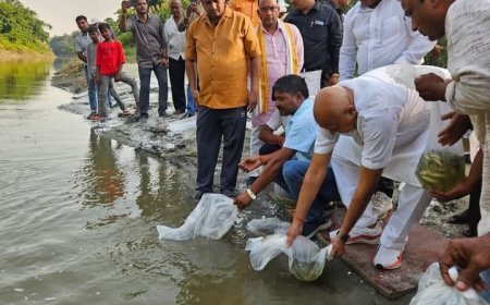 बघौचघाट और पकहा में प्रधानमंत्री मत्स्य सम्पदा योजना के तहत आयोजित हुआ रिवर रैचिंग कार्यक्रम
