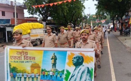 राष्ट्रीय एकता दिवस पर बघौचघाट व तरकुलवा पुलिस का एकता मार्च, एकता और अखंडता का दिया संदेश